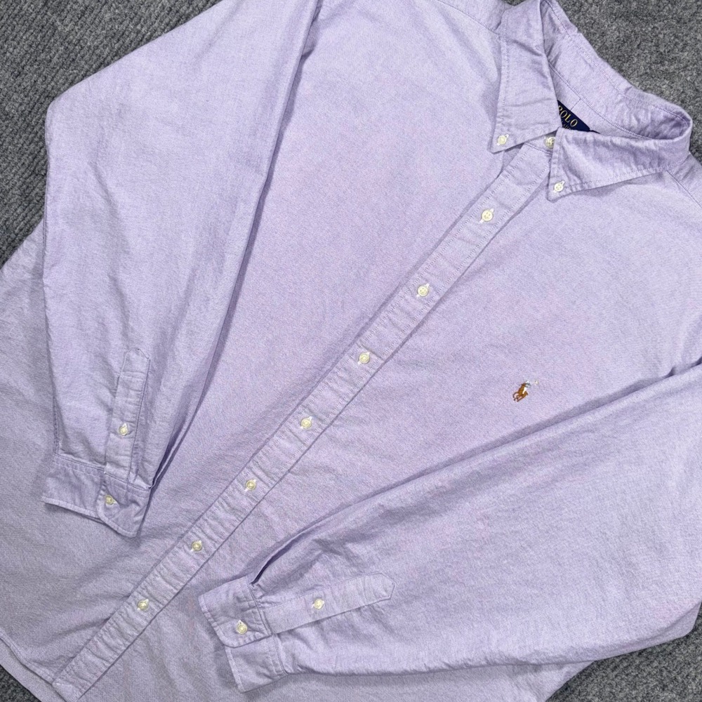 Polo Ralph Lauren Mens 3XLT Lavender Oxford Button Down Classic Fit Long Sleeve